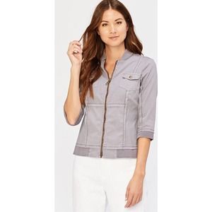 XCVI Tara Bomber Jacket, Ivy Hall pigment top shirt